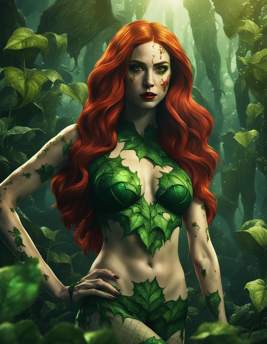 Karen Gillan as Poison Ivy in Detailed Matte Painting