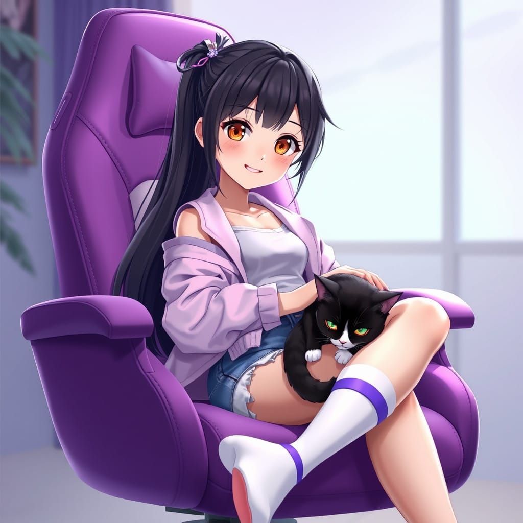 Anime Girl Gamer in Exquisite 3D Art