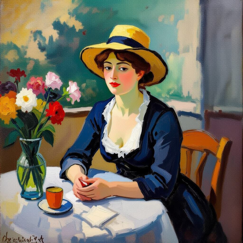 Vibrant Impasto Painting with Creamy Texture