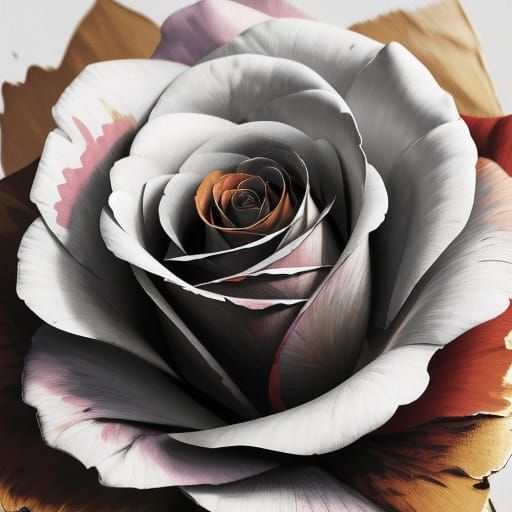 Vibrant Rose as Gouache Impasto Painting