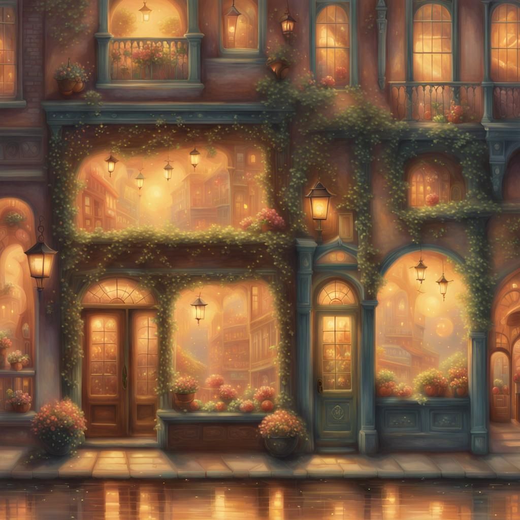 Magical Moonlit Village in Fantasy Style