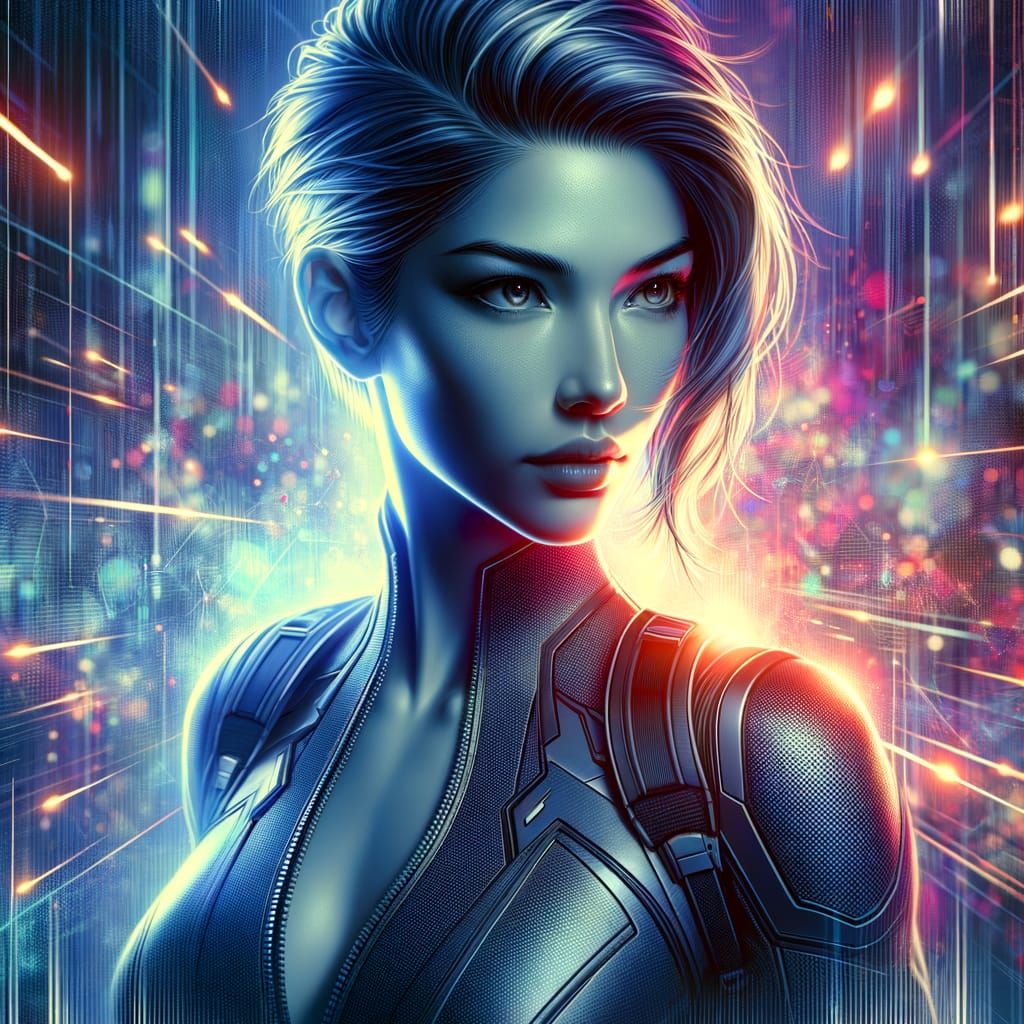 Hyperrealistic Sci-Fi Super Spy in Futuristic Stealth Suit