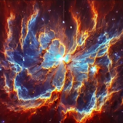 Colorful Nebula in Starry Night Style