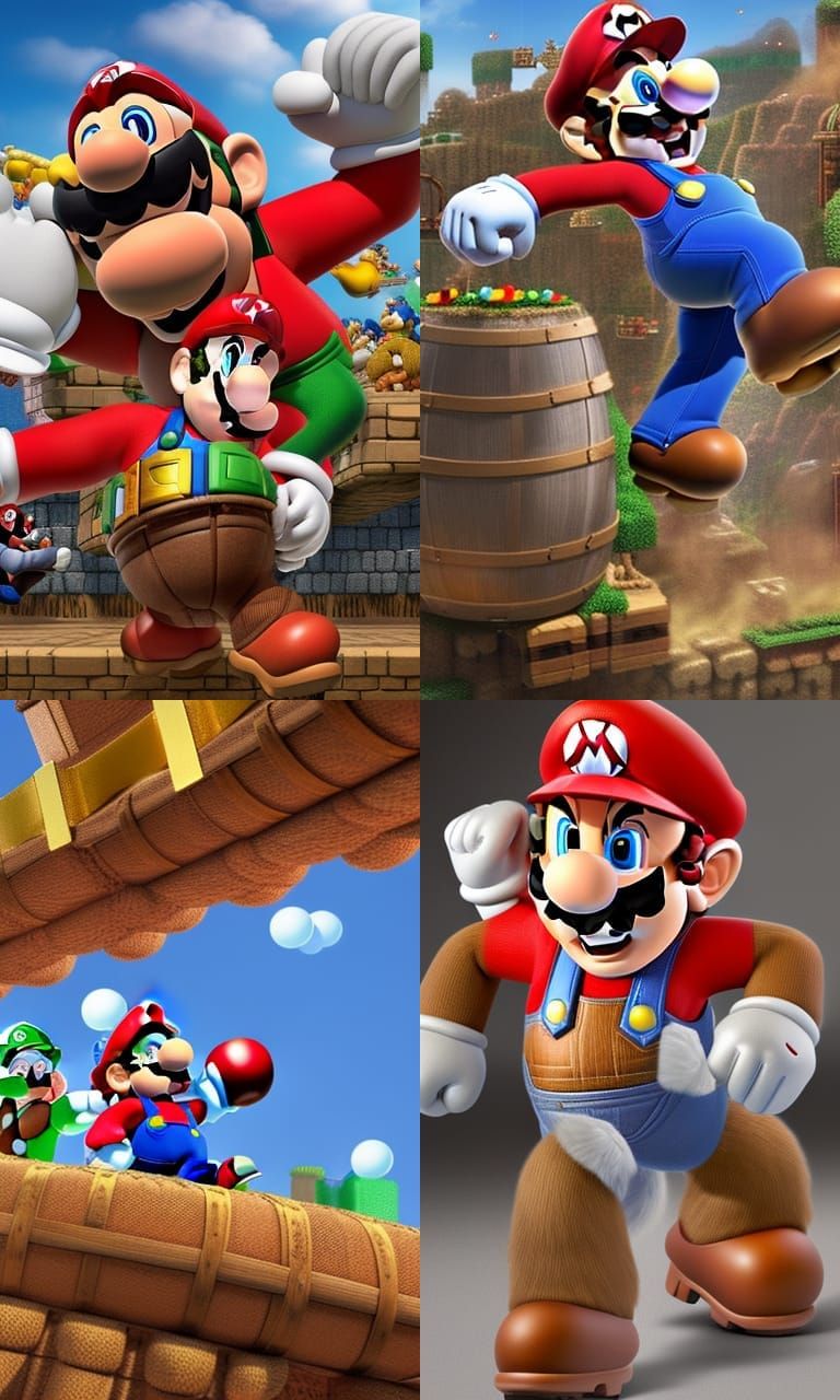 Hyperrealistic Super Mario vs. Donkey Kong Action