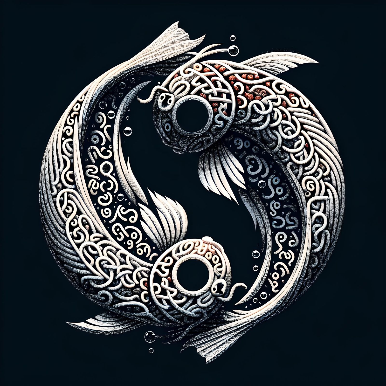 Abstract Yin Yang Koi
