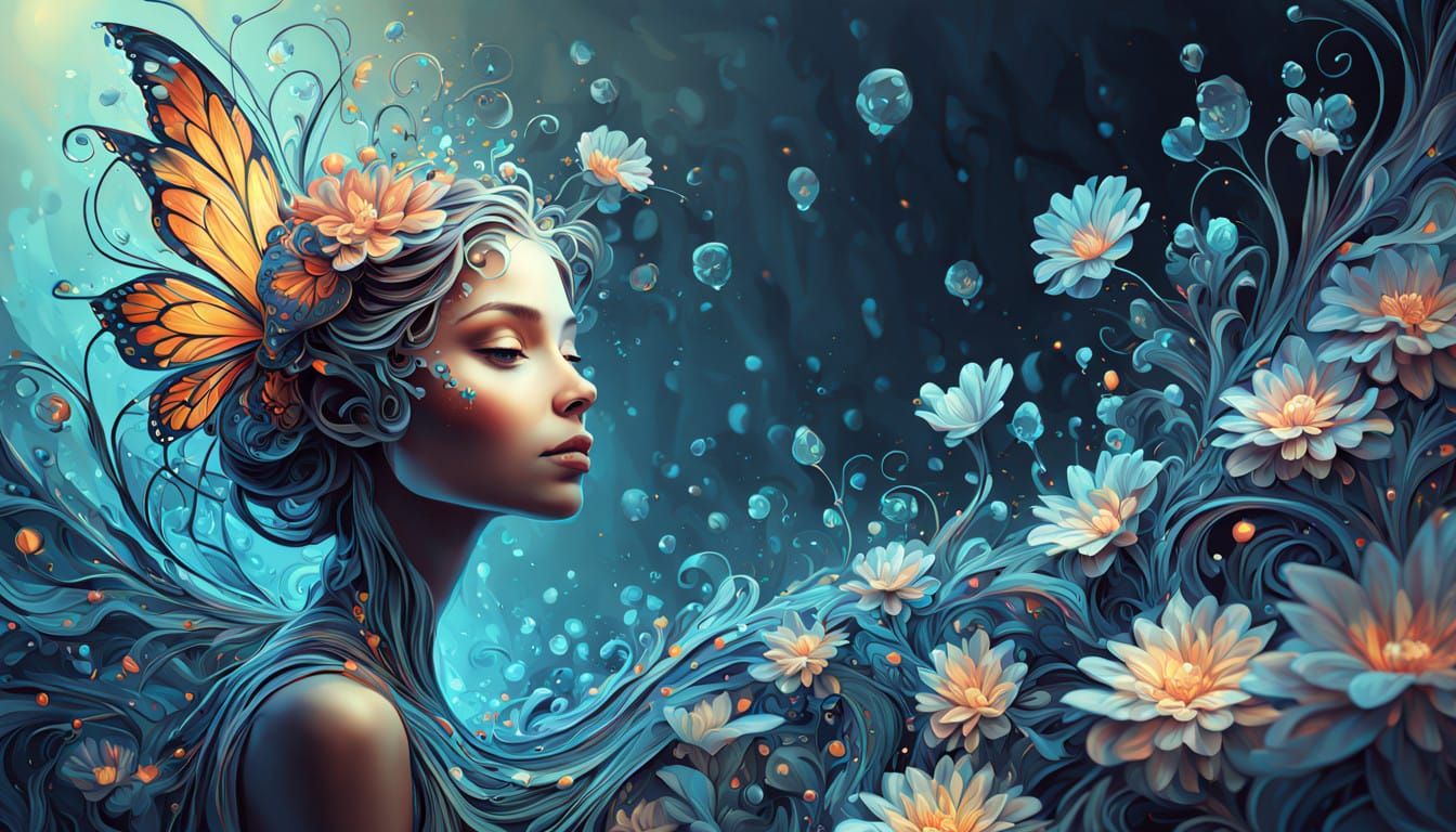 Luminous Fairy on a Vibrant Floral Petal