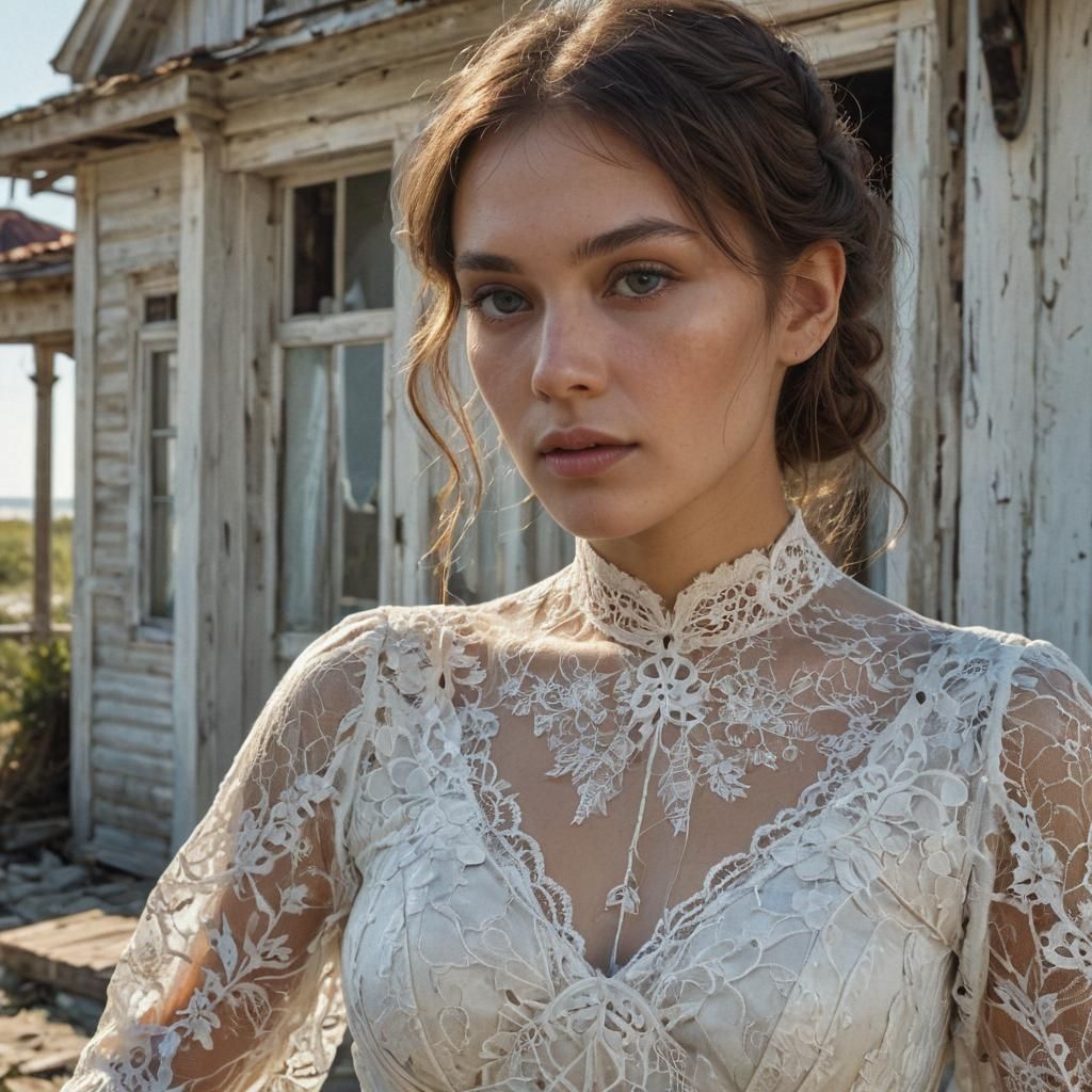 Lady in Lace: Dufaycolor Portrait in Coastal House