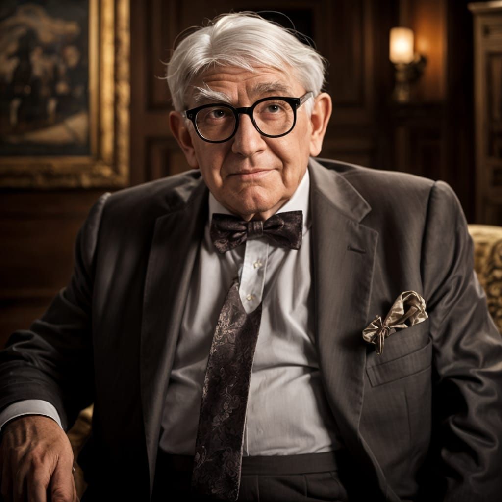 Elderly Man Portrait with White Hair