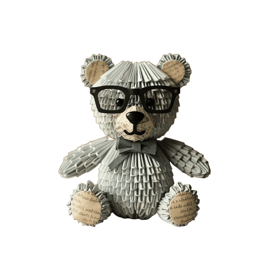 Origami Papercraft: Nerdy Teddy Bear