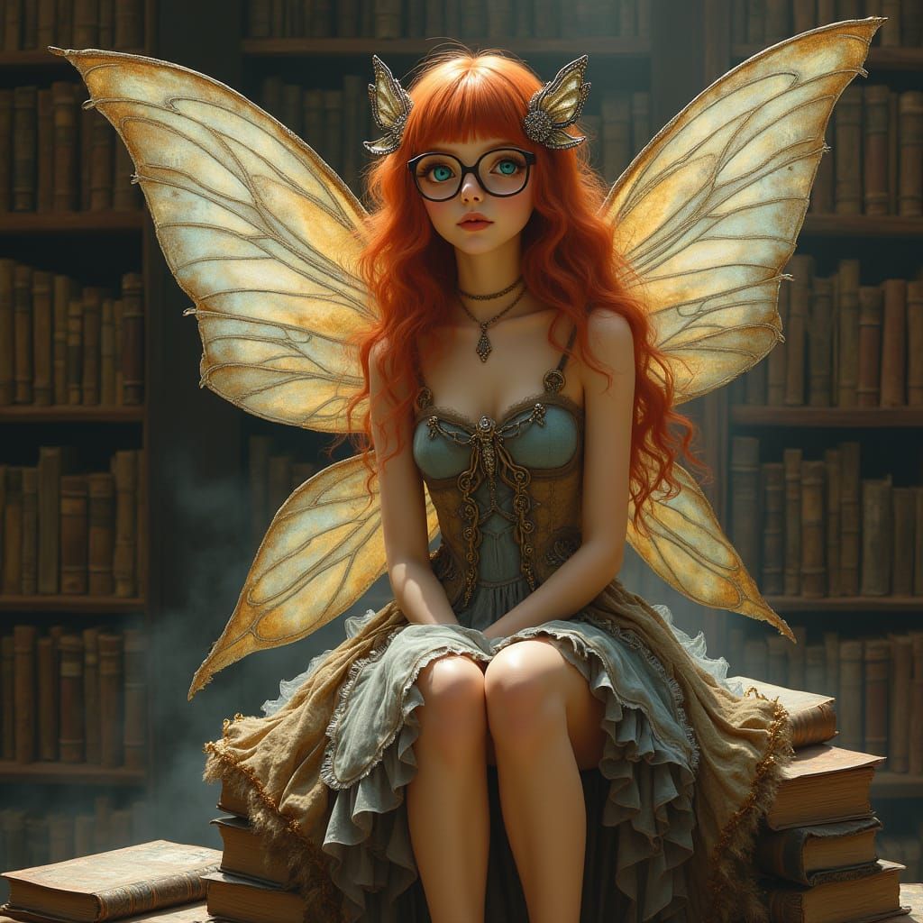 Enchanting Book Fairy in Whimsical Style