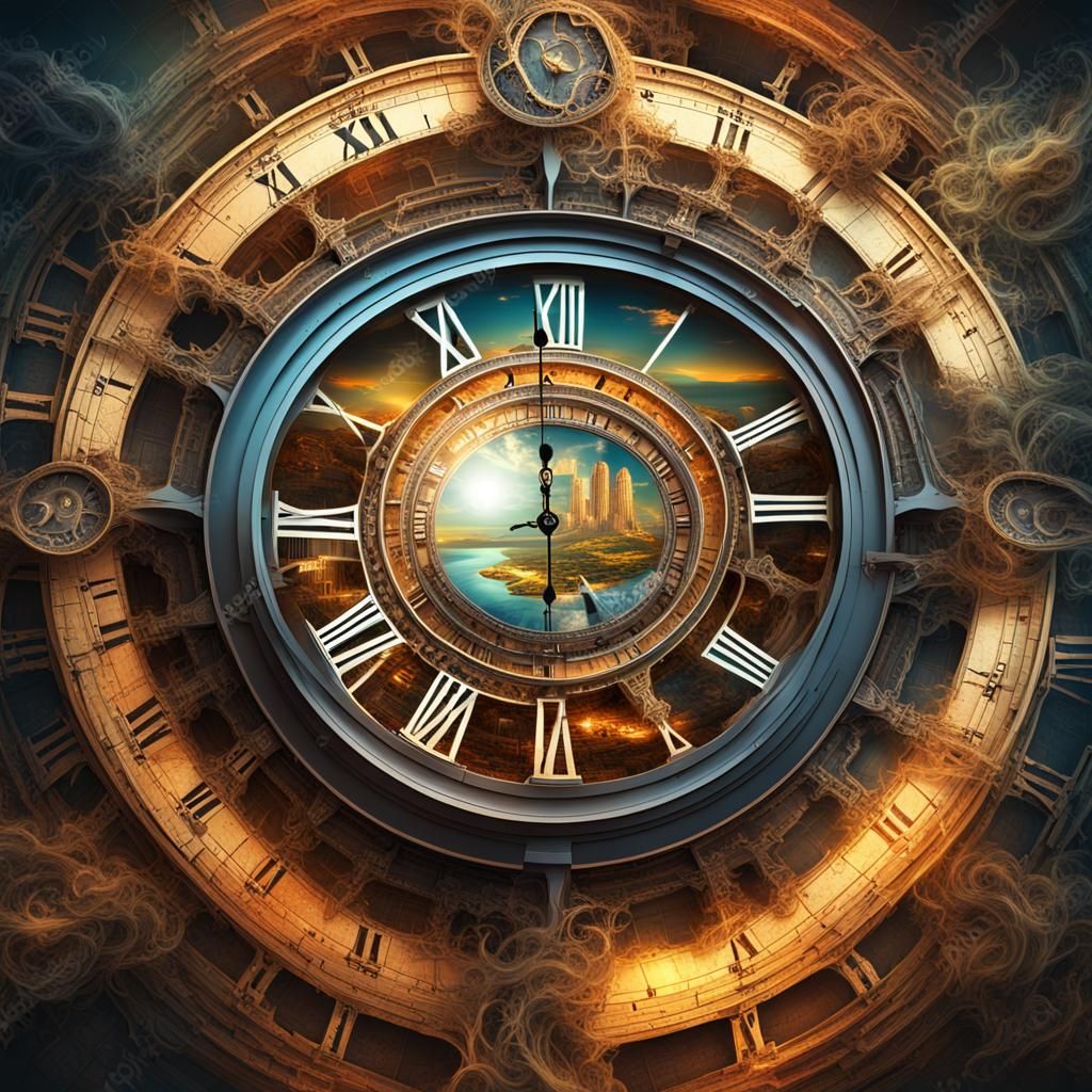 Fantastical Time Travel Abstract Matte Painting
