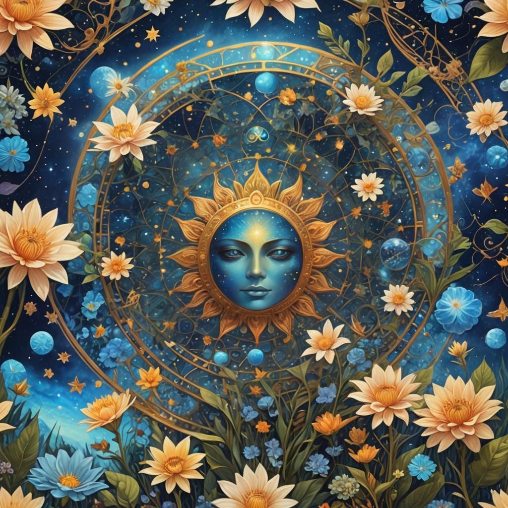 Astral Cosmic Illustration in Holographic Mixed Media