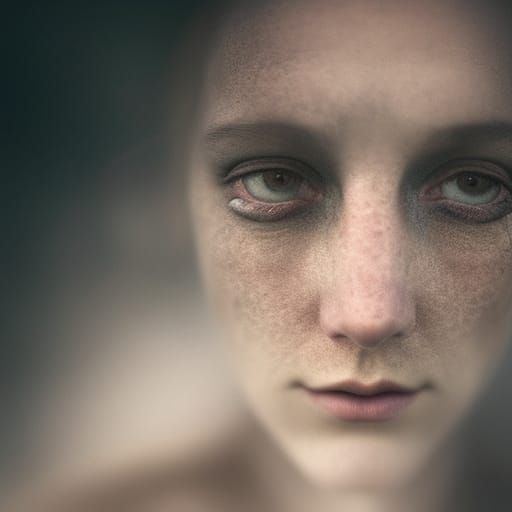 Woman with Fairy Wings Portrait in Ambient Light