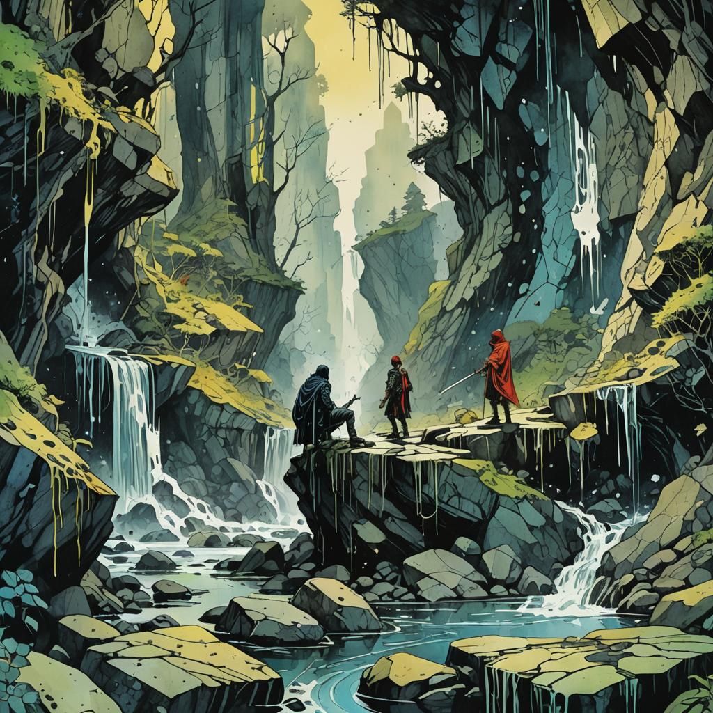 Retro Rock Album Art in Dungeons and Dragons Style