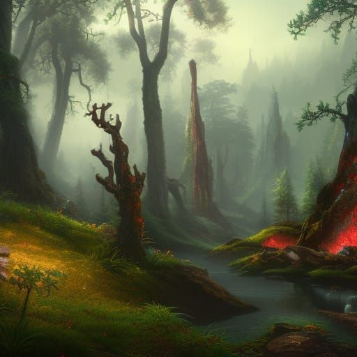 Fantastical Black Forest Matte Painting