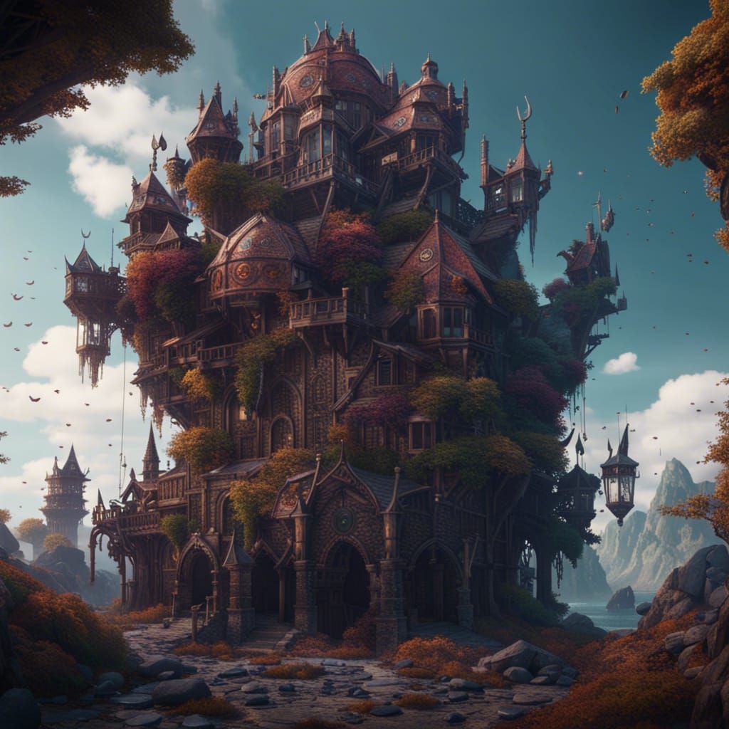 Fantastical Matte Painting with Deep Color
