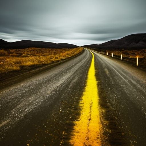 Bioluminescent Neon Highway: Hyperrealistic Digital Art