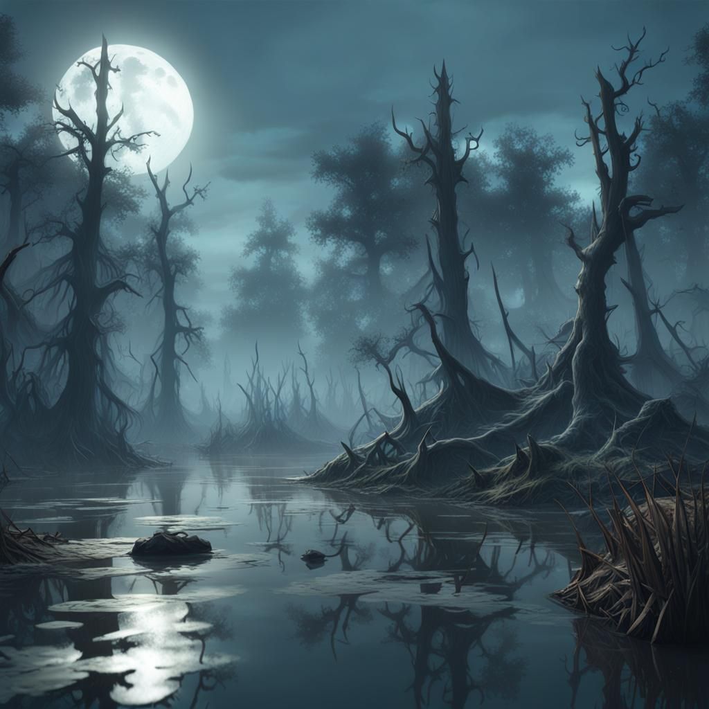 Erie Swamp Undead Rising in Mystic Fog