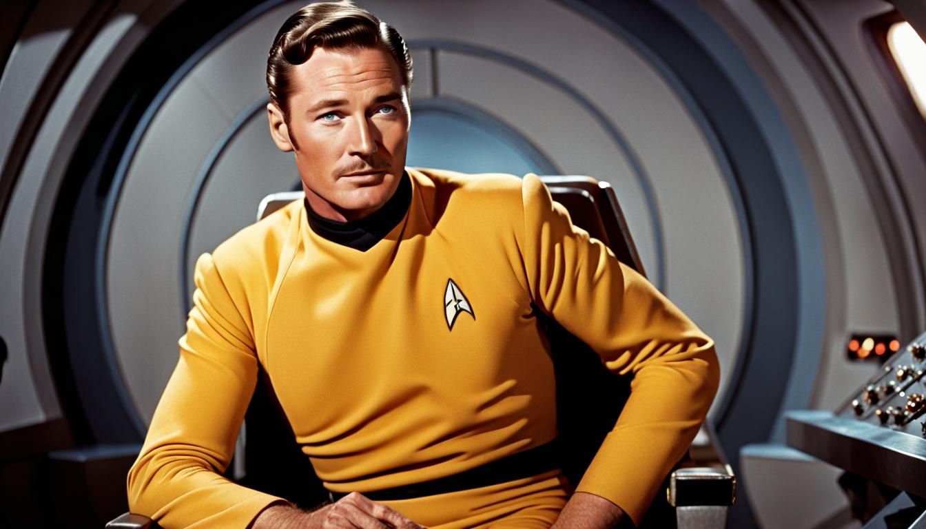 Errol Flynn as Captain Kirk in Retro Star Trek