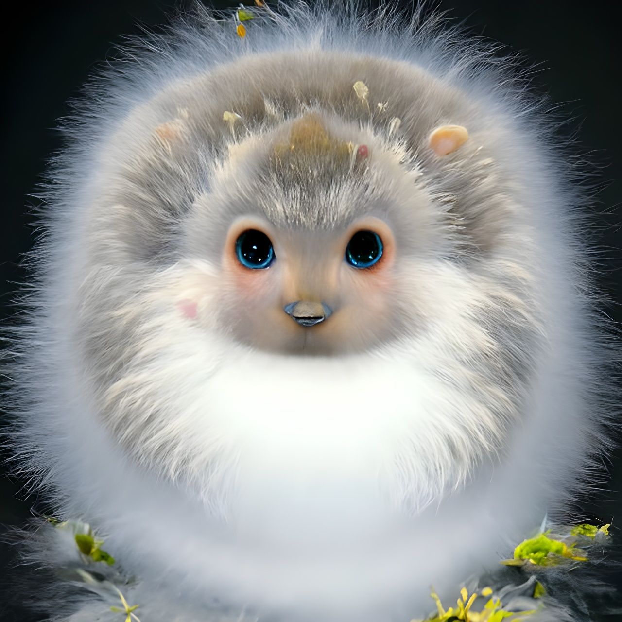 Adorable Fuzzy Orb Creature in Ethereal Clouds