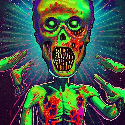 Holographic Zombie Apocalypse by Pablo Amaringo