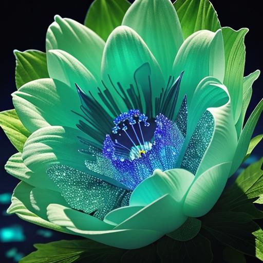 Bioluminescent Crystal Flowers: A Surreal Macro Masterpiece