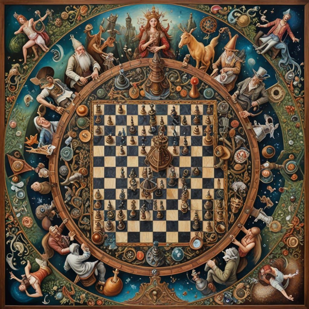 Psychedelic Sacred Geometry Utopia in Bosch Style