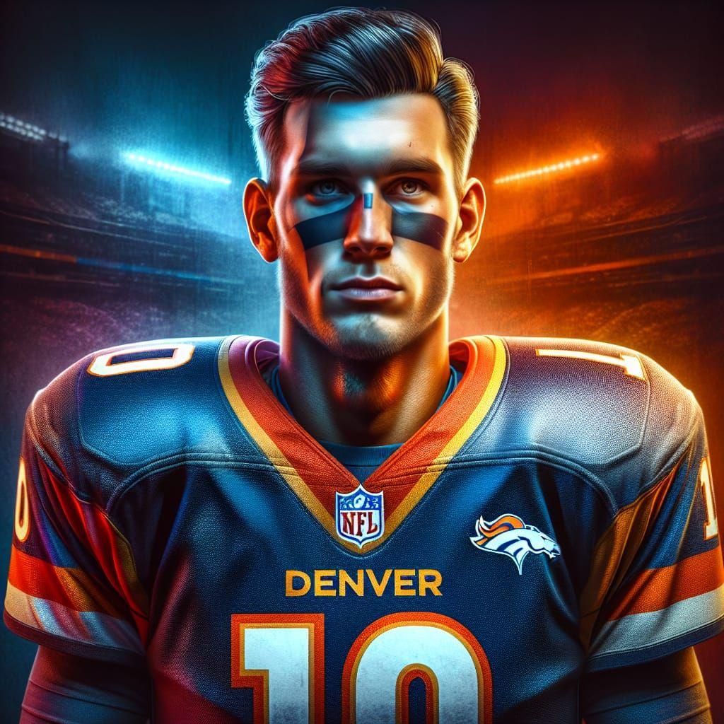 American Football Quarterback Hyperrealistic Concept Art