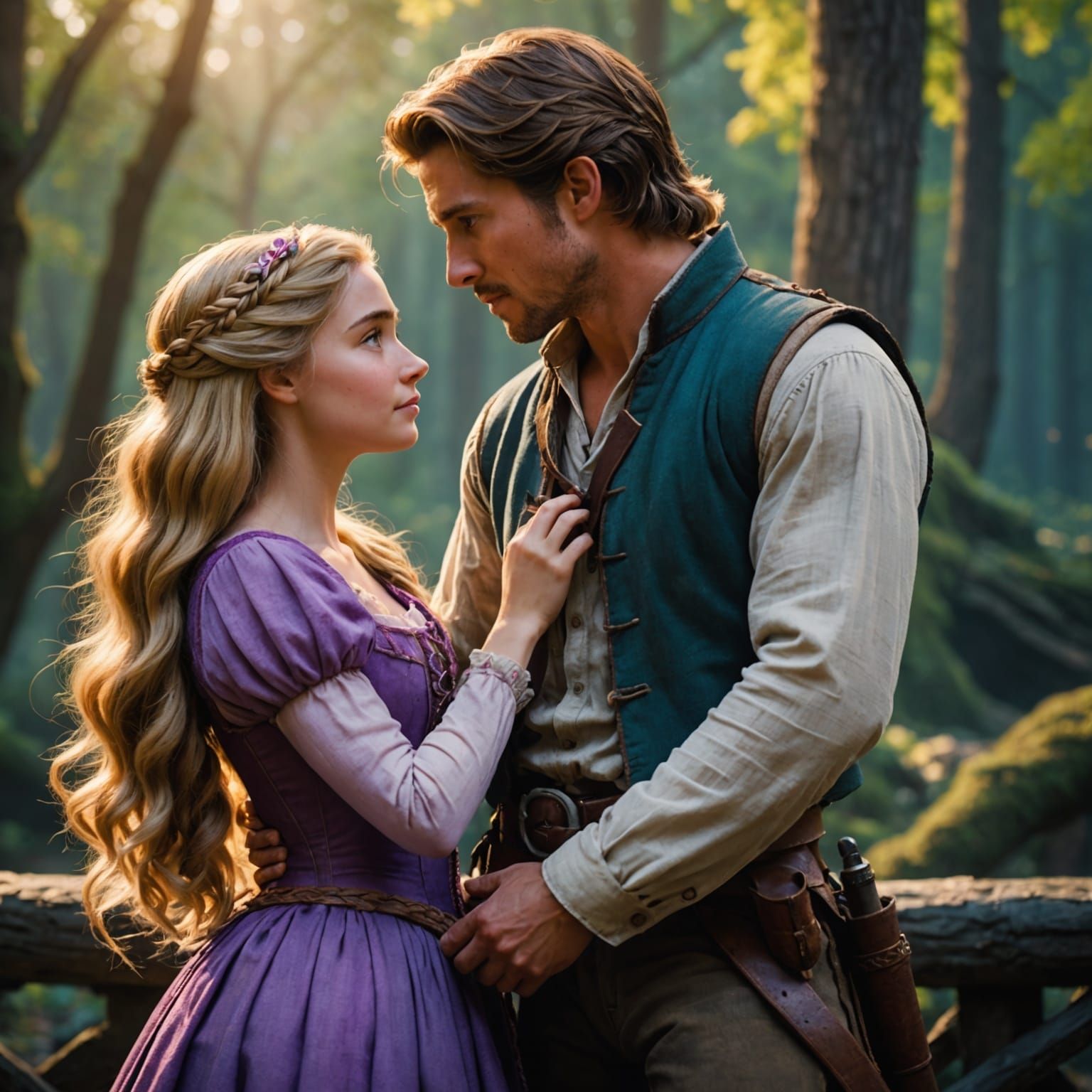 Rapunzel and Flynn Rider Cinematic Film Still