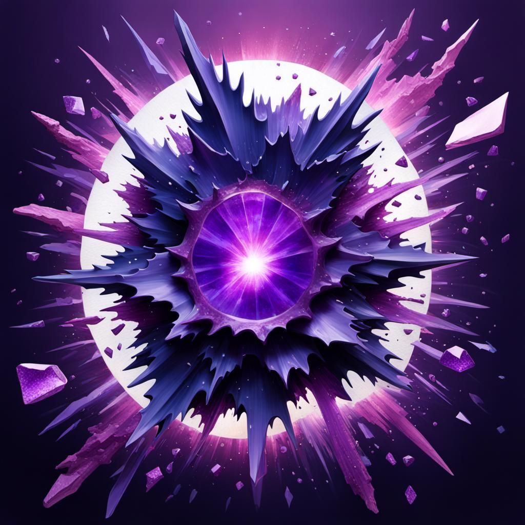 Magenta Crystal Explosion with Violet Light