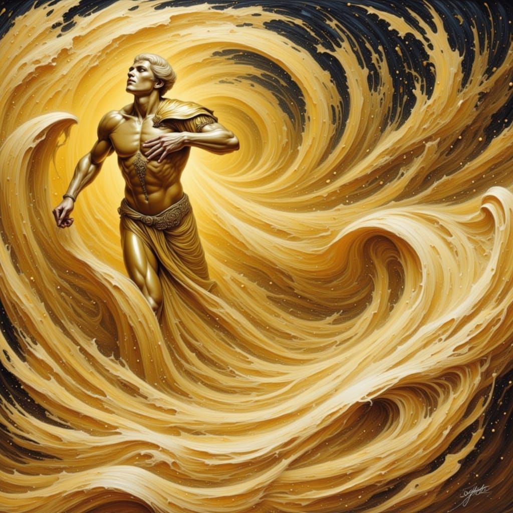 Camel in Whirling Sandstorm at Enchanted Oasis