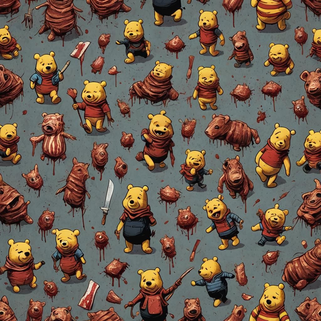 Sinister Winnie the Pooh Horror Scene