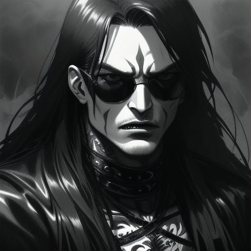 Mysterious Vampire Wrestler in Dark Fantasy Portrait