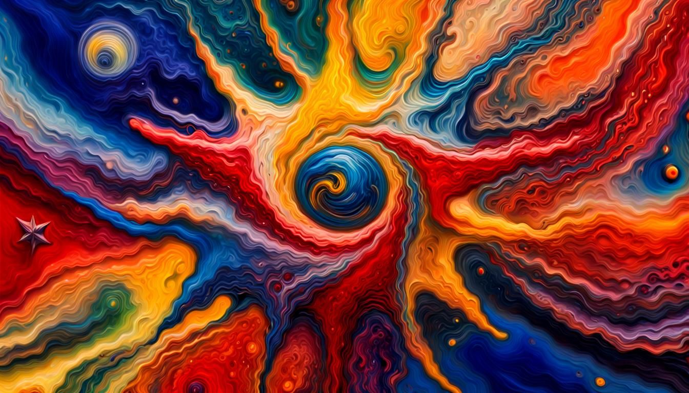 Celestial Stars in Vivid Impasto Dreamscape