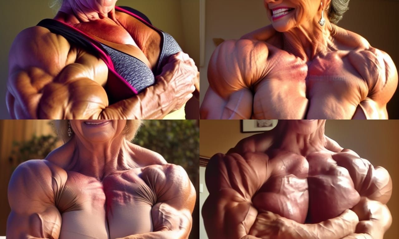 Muscular Grandma Bodybuilder with Ripped Physique