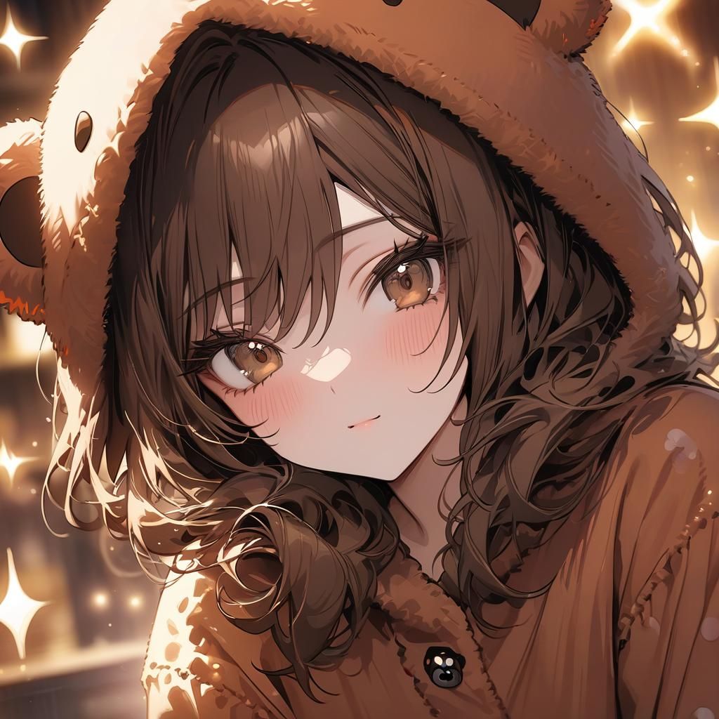 Girl in Bear Pajamas Close-up Portrait