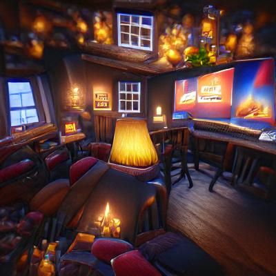 Inviting Interior of a Cosy Traditional Pub