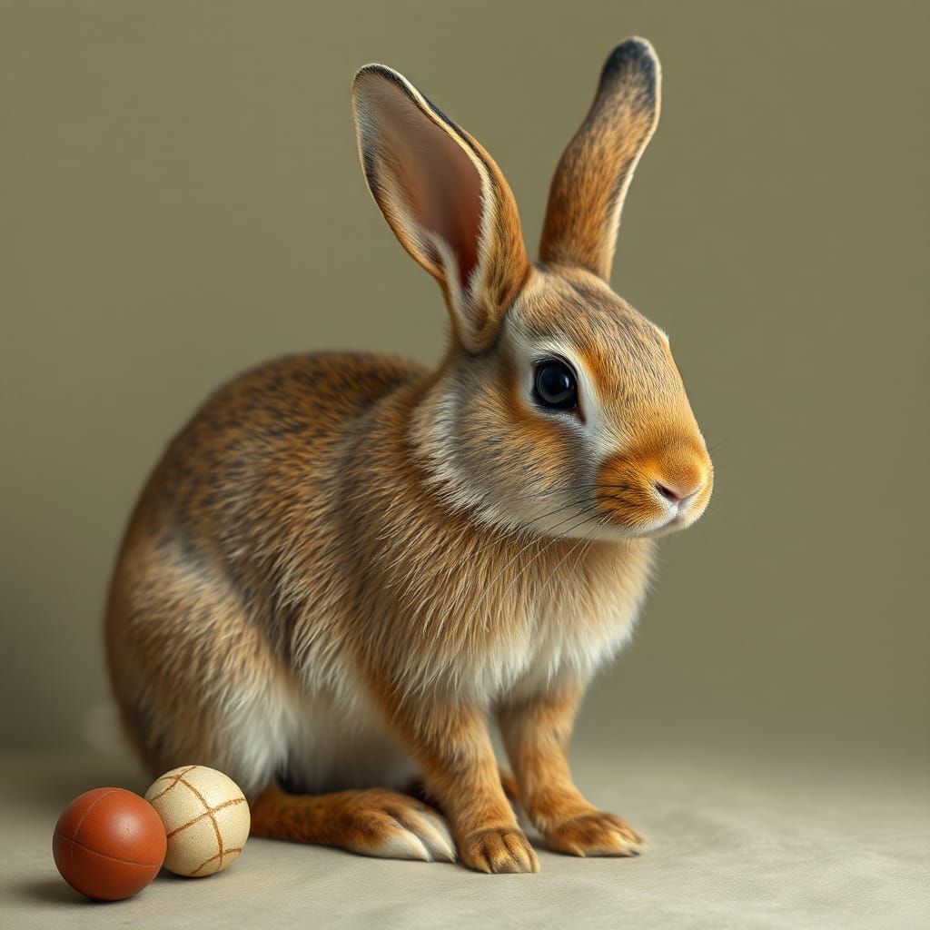 Hyperrealistic Rabbit Portrait in Beatrix Potter Style