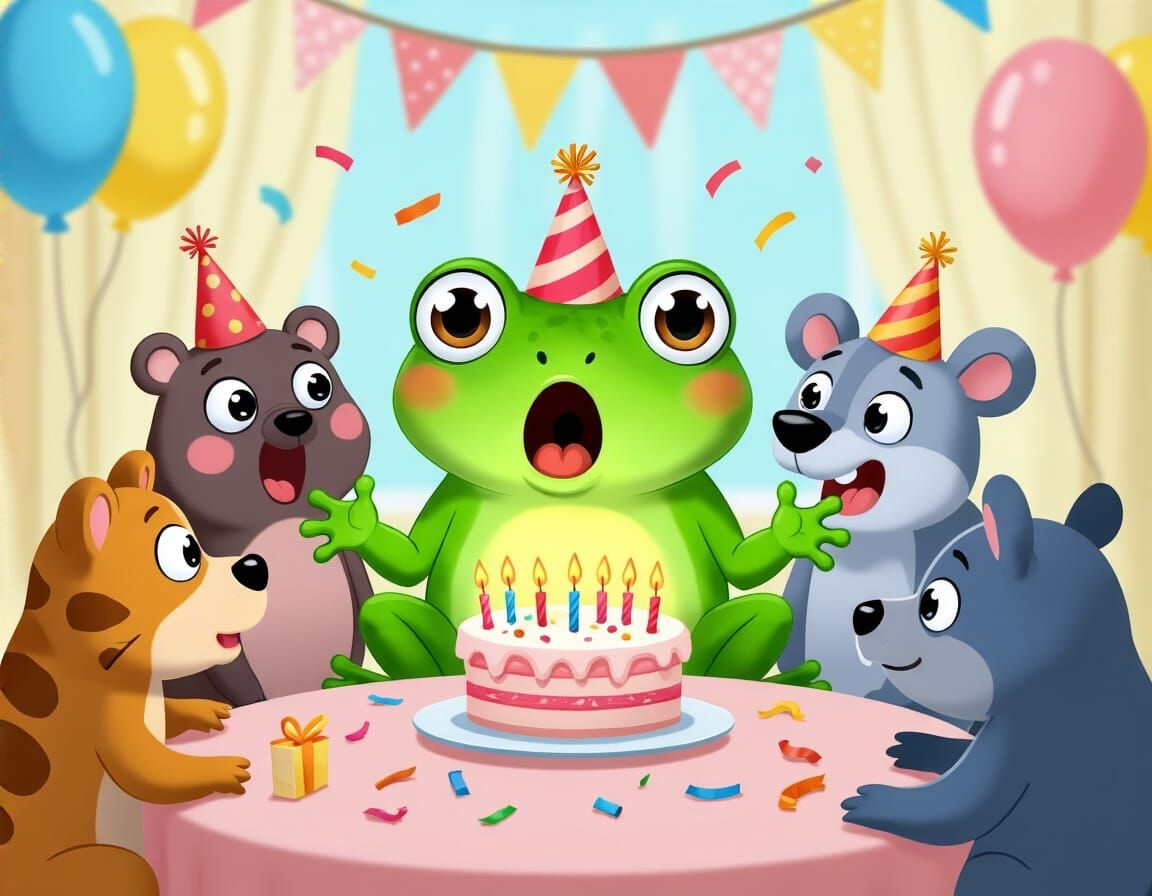 Frog's Surprise Birthday Party Cartoon