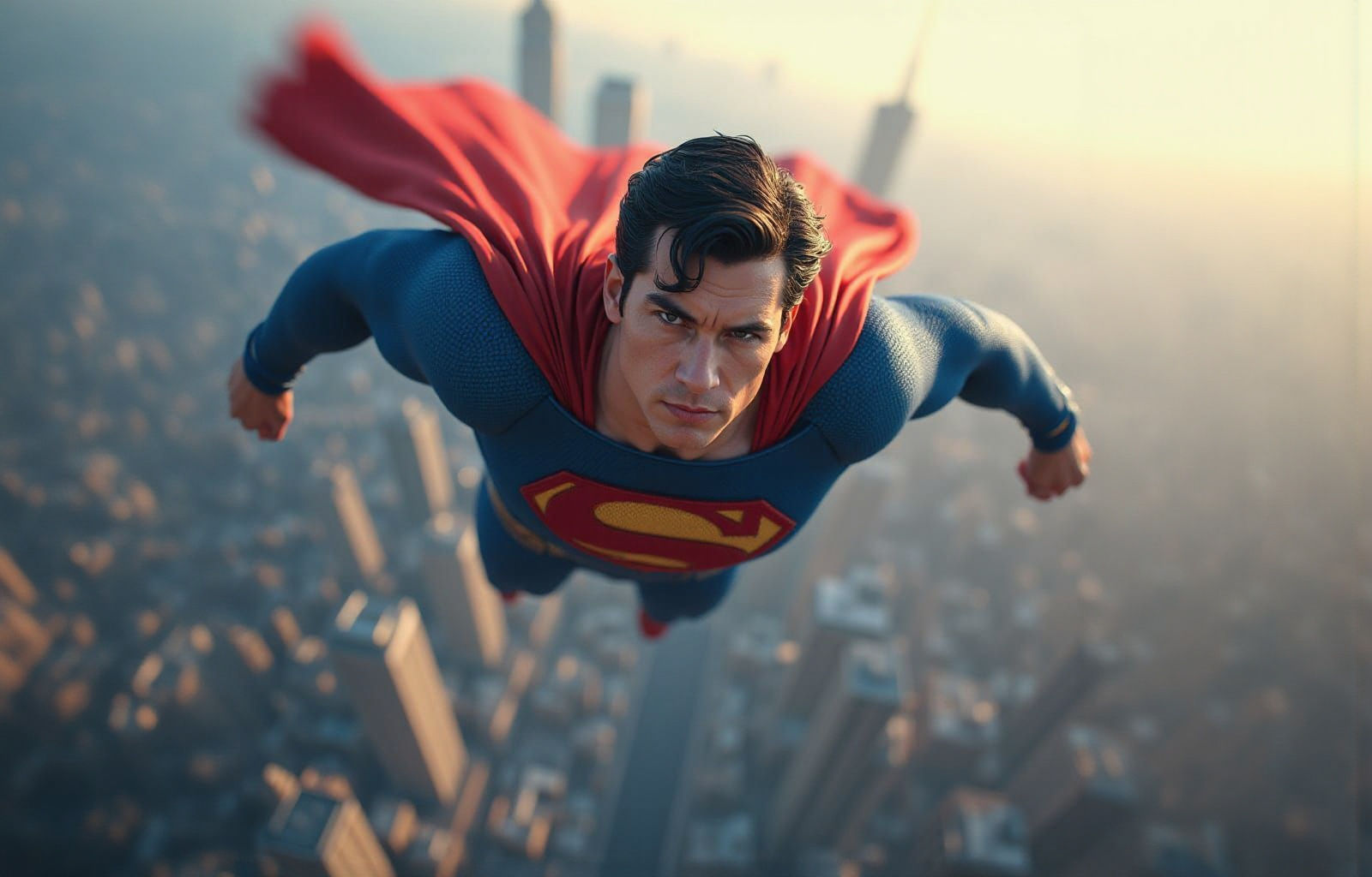 Superman Flying By: Detailed Matte Painting