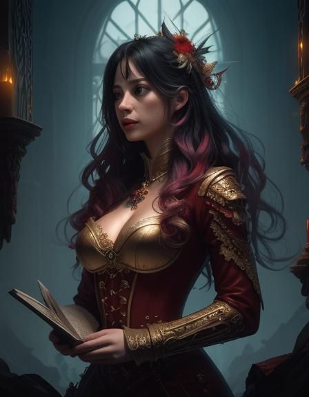 Mysterious Storybook Illustration with Dynamic Lighting