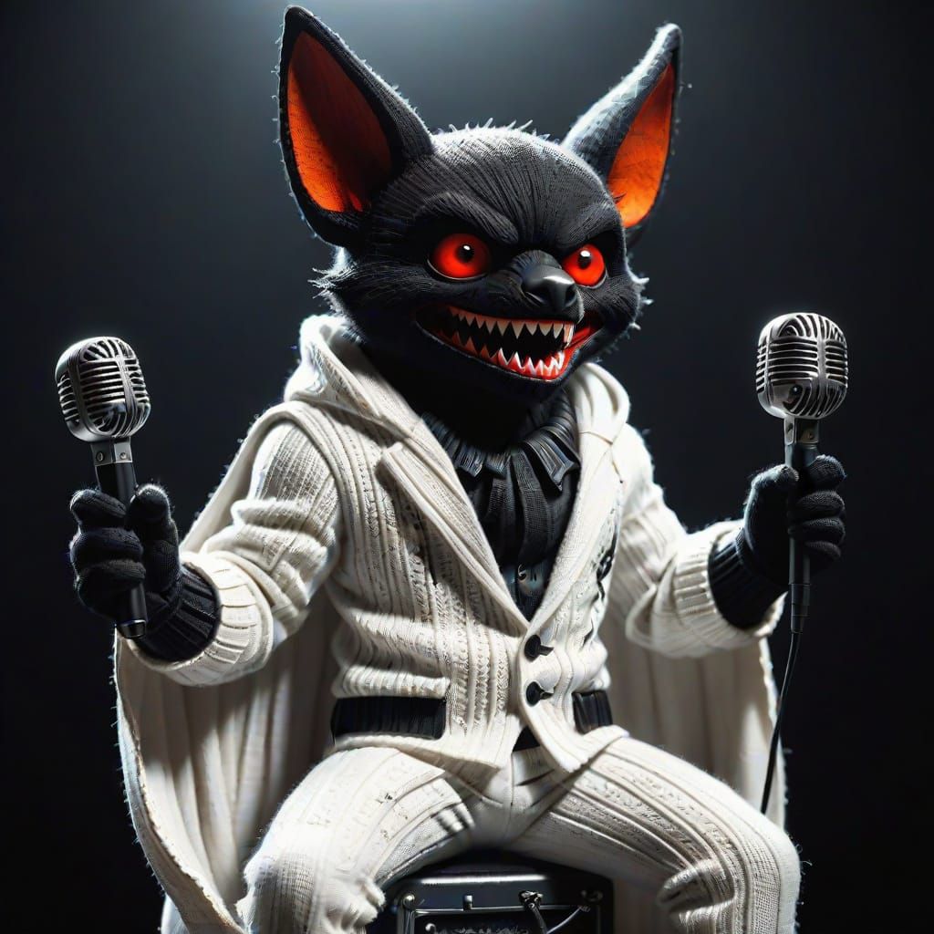 Flying Fox Bats Rocking Out in Heavy Metal Style