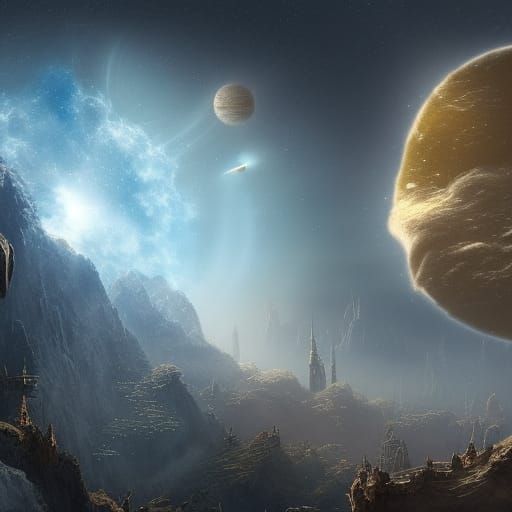 Wizard Watches Stars in Detailed Digital Painting