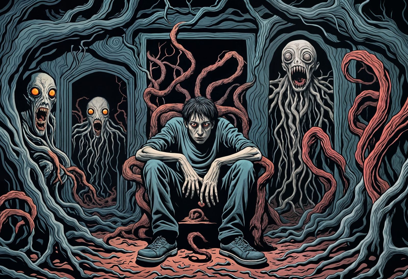 DMT Trip: A Horror Art Nightmare