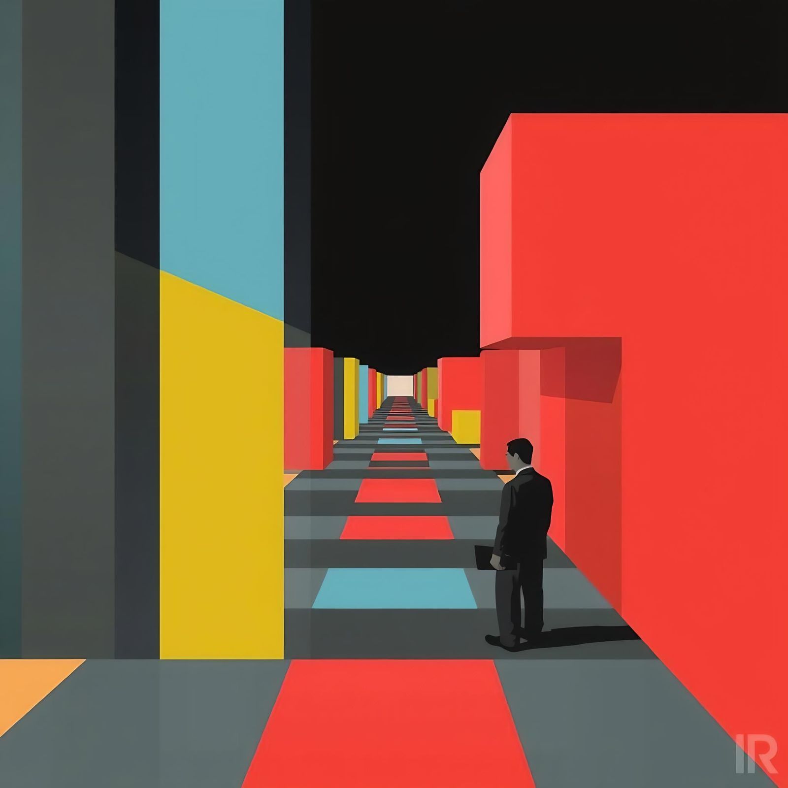 Complex Minimalist Patterns in Surreal Colors