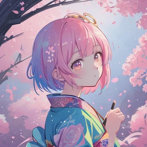 Anime Girl with Tattoos in 3D Anime Style