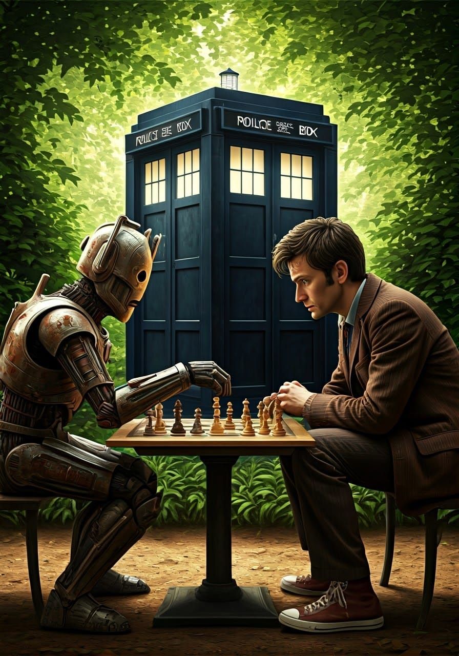The 10th Doctor and Cyberman Engage in Intense Chess Match i...