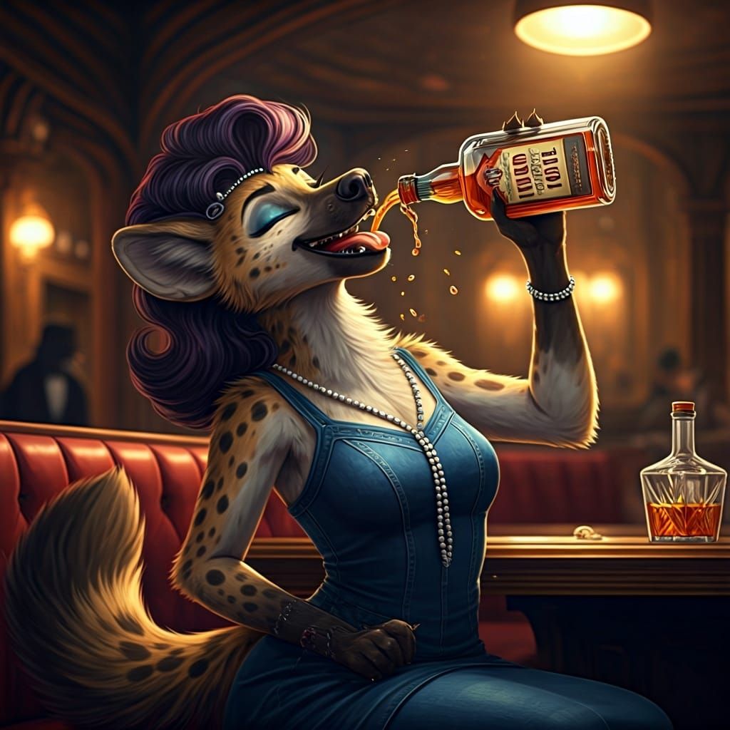 Hyena Flapper in Roaring Twenties Speakeasy