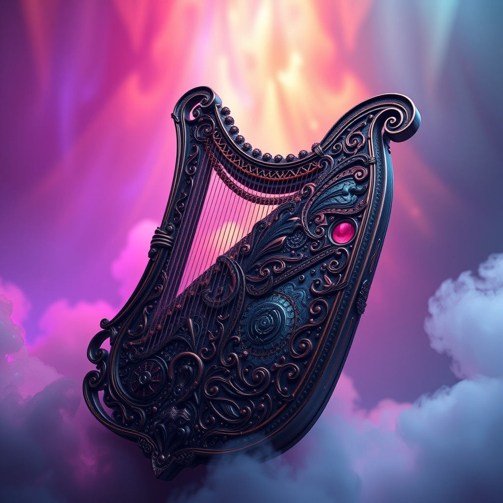 Fantastical Autoharp in Matte Painting Style