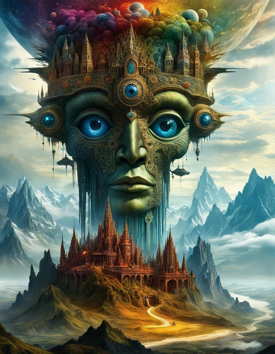 Surreal Land of Broken Dreams in Visionary Art Style
